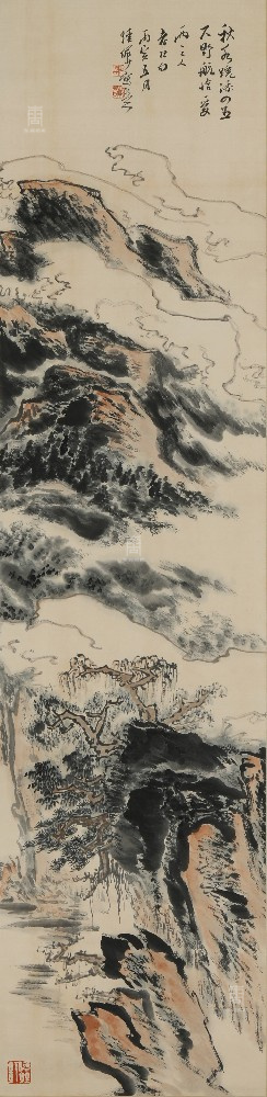 54 陆俨少-山松图