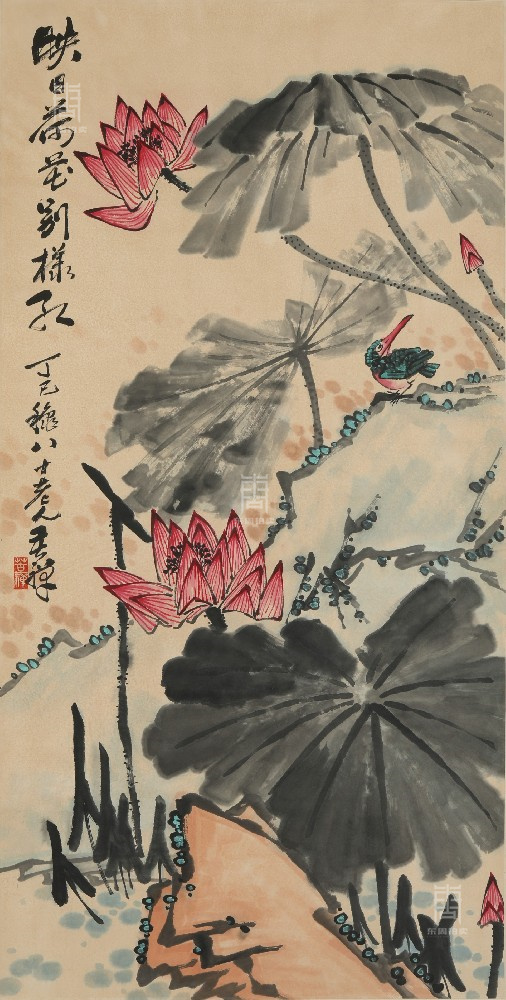 70 李苦禅-映日荷花