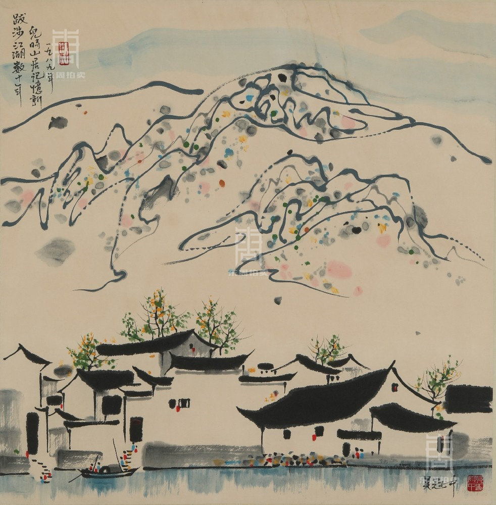 87 吴冠中-太湖山村