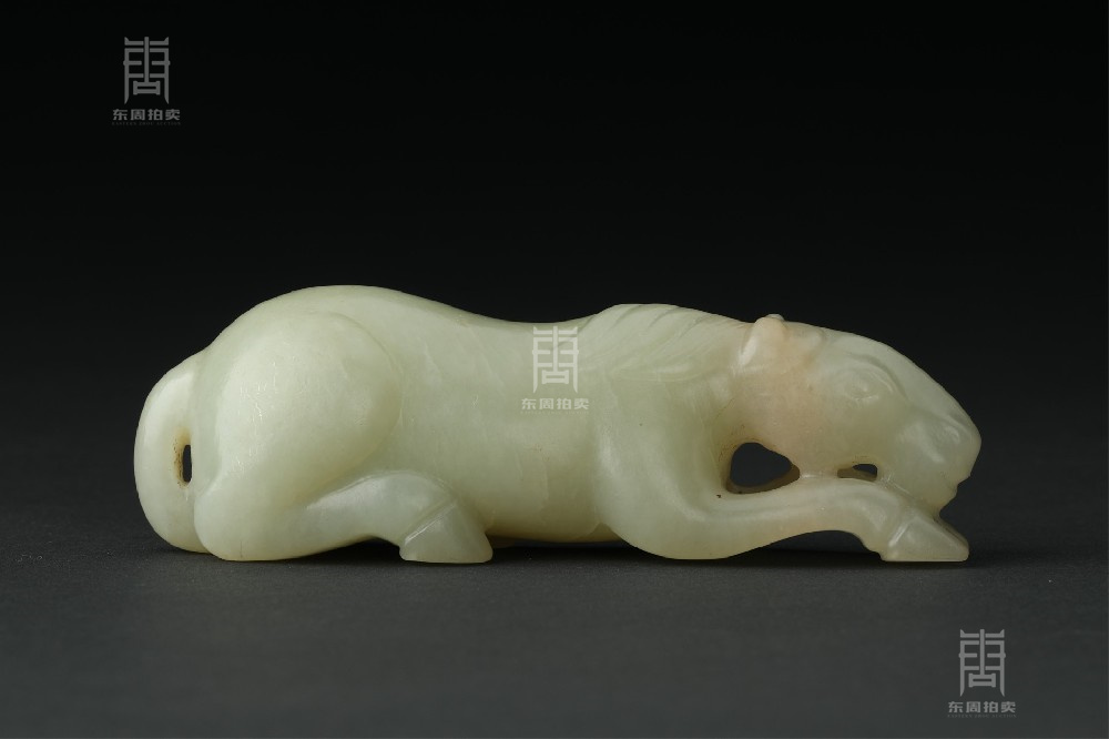317 当代 圆雕玉卧马